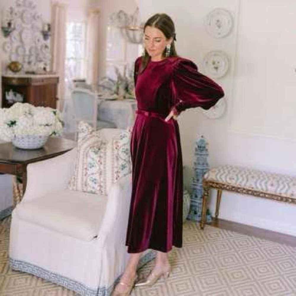 Antonio Melani Burgandy Velvet Dress